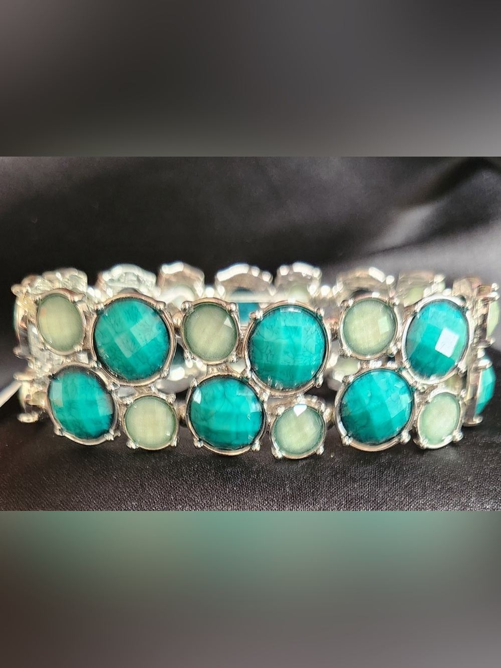 Charming Charlie Silver and Turquoise Bracelet